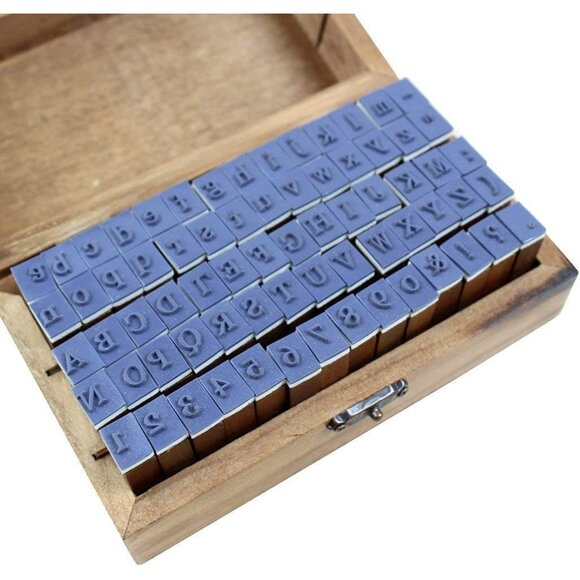 70pcs/set Wooden Box multipurpose Number Alphabet Letter Wood Rubber Stamp New - Picture 3 of 6